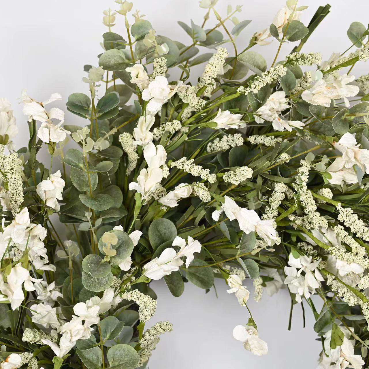 26" Handcrafted Foliage Berry No Holiday Wreath, White