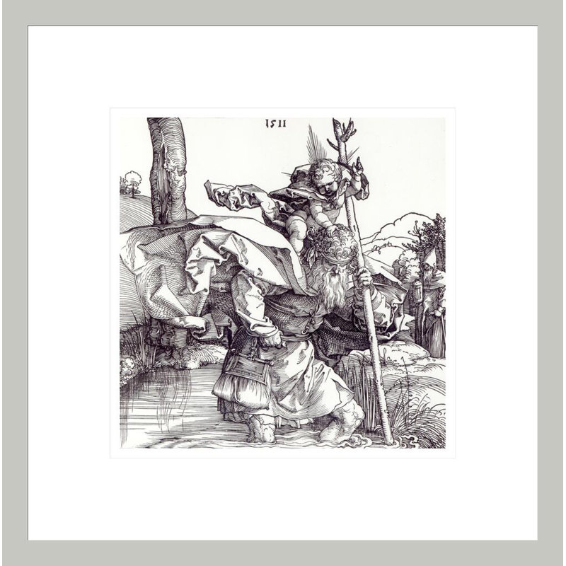 Saint-Christ portant le Christ Infantile par Albrecht Dürer - Impression sur toile, H 13,87 po x l 13,75 po