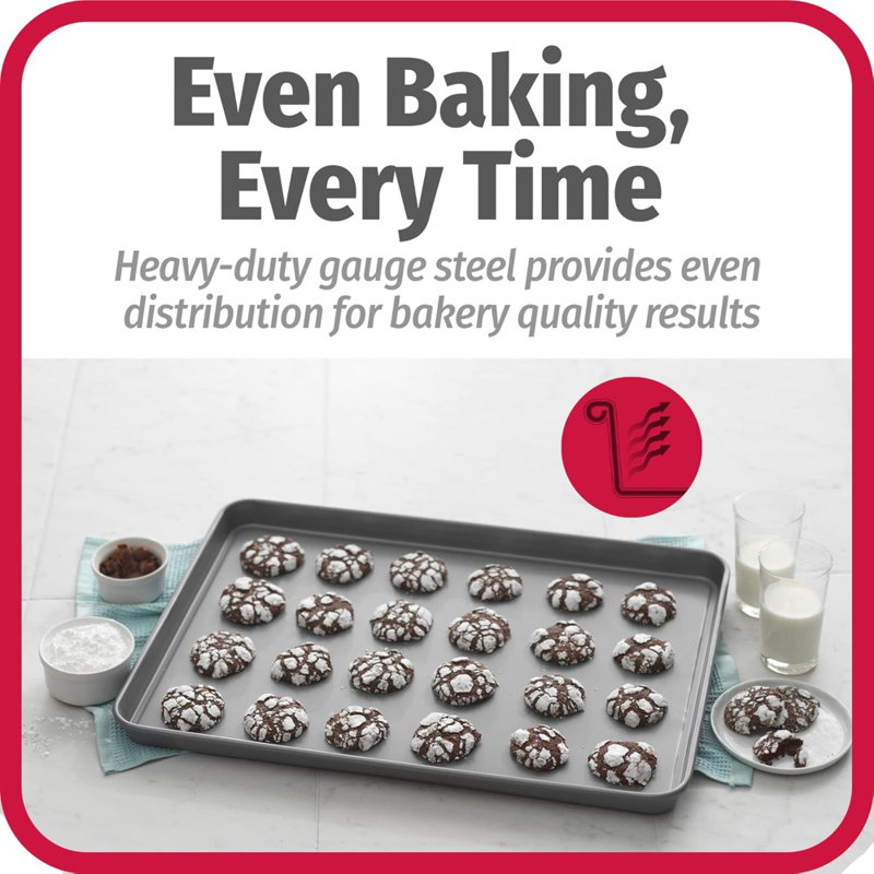 Plaque à pâtisserie antiadhésive en acier au carbone 15 po x 21 po