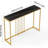 Sintered Stone Console Table With Golden Frame - Modern Narrow Entry Table For Hallway, 47X12x31 Inch