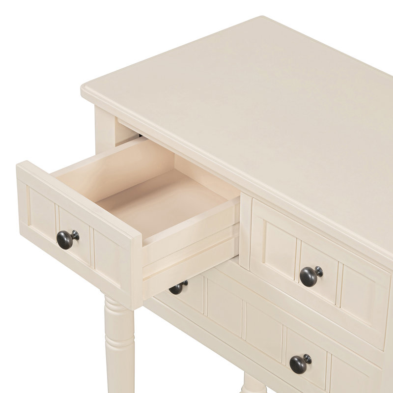 Console mince avec plusieurs options de rangement, idéale pour rehausser la décoration intérieure et organiser les espaces de vie.