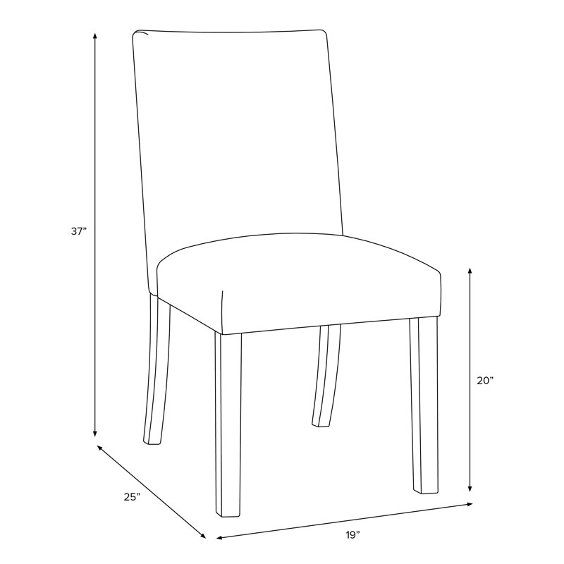 20'' H Upholstered Dining Chair, Classic Talc Linen, Natural Wood