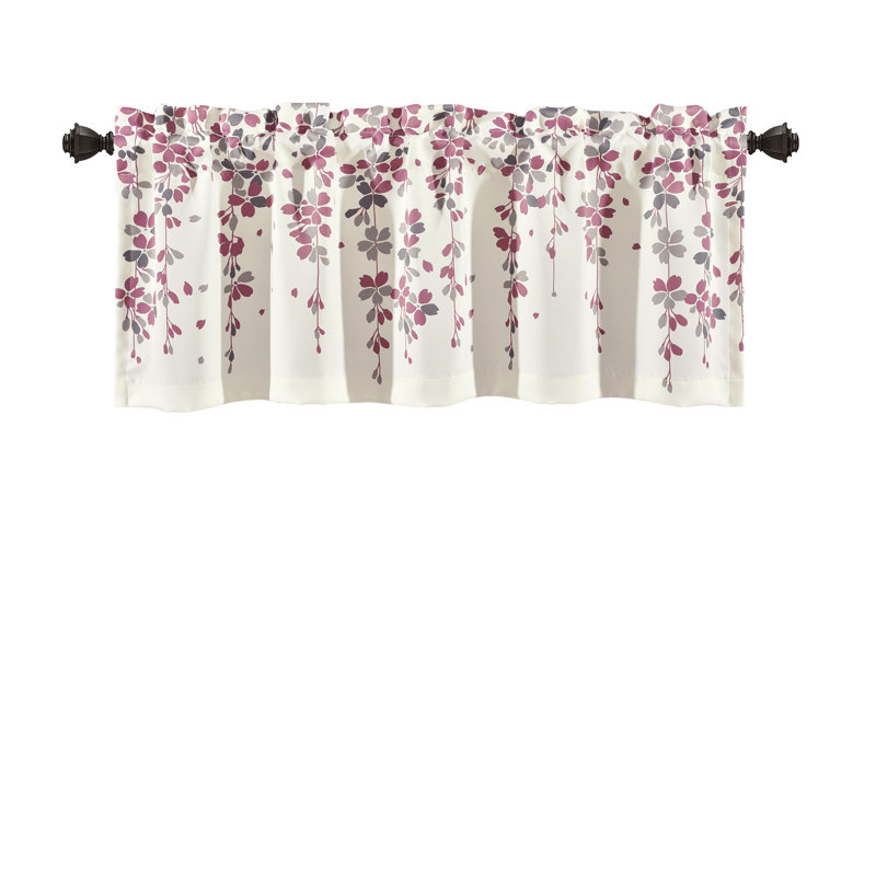 Lush Decor Weeping Flower Single Window Valance, Purple/Gray