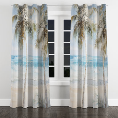 Anadela - Palm Trees Blackout Grommet Curtain - 1 panel