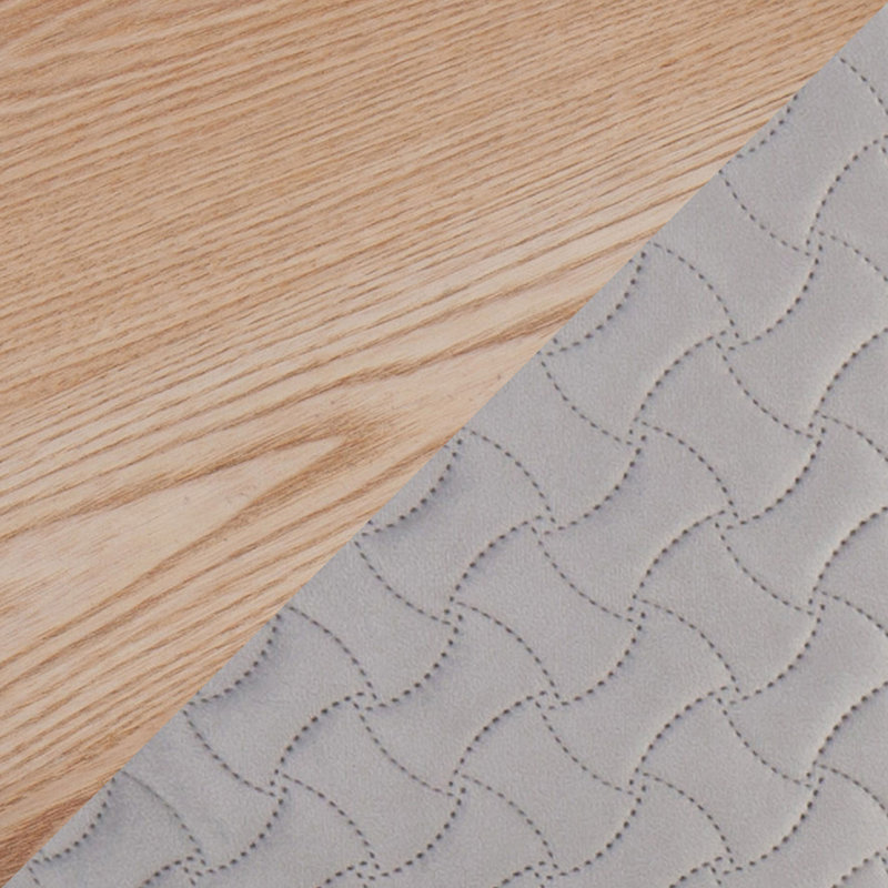 Repose-pieds Alvena en bois naturel et velours noir par Latitude Run®, Velours argenté