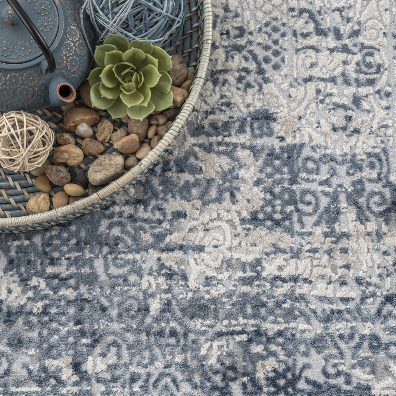 Tapis gris / beige Rubio, Rectangle de 10 pi x 14 pi