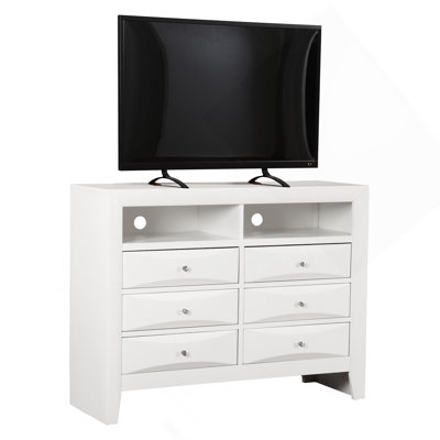 Commode TV2 en blanc, solution de rangement durable et élégante pour les maisons modernes et traditionnelles