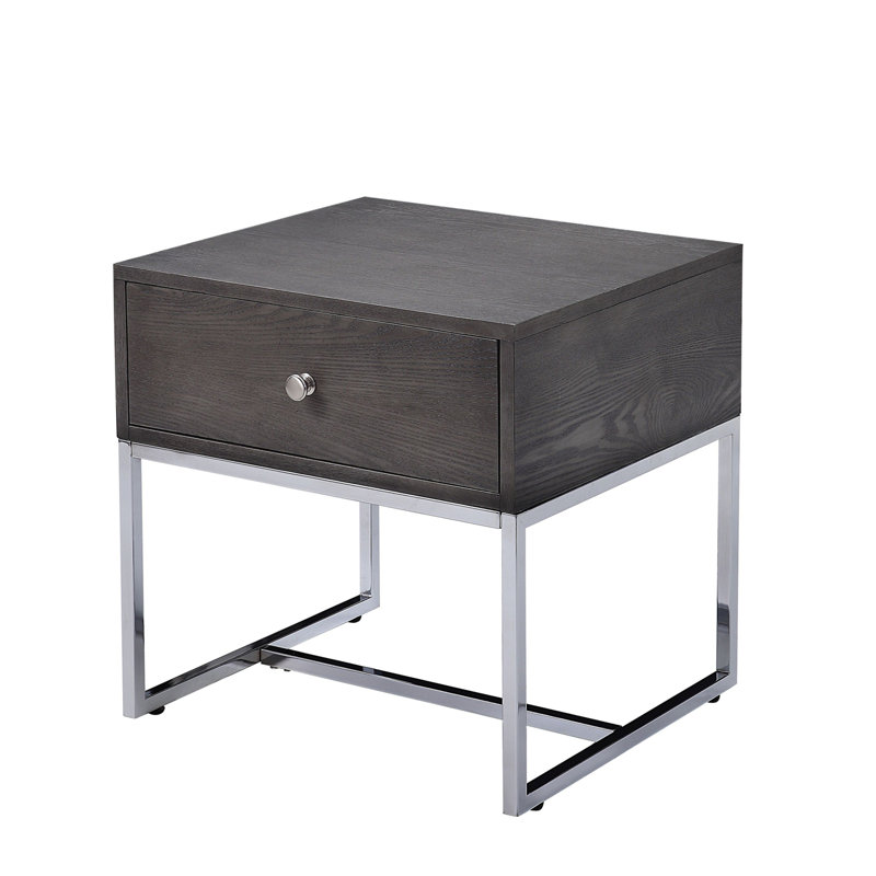 Iban Gray Finish End Table