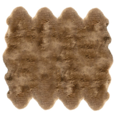  Tapis long en laine de mouton Octo Butterscotch