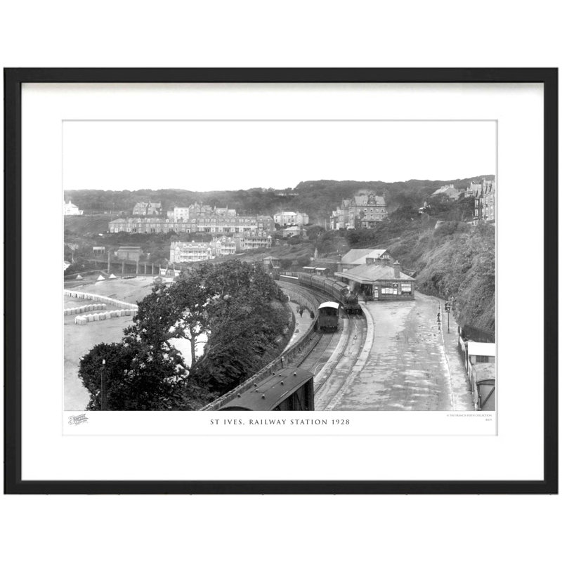 St Ives, Railway Station 1928 by Francis Frith - Single Picture Frame Print, 40cm H x 50cm W