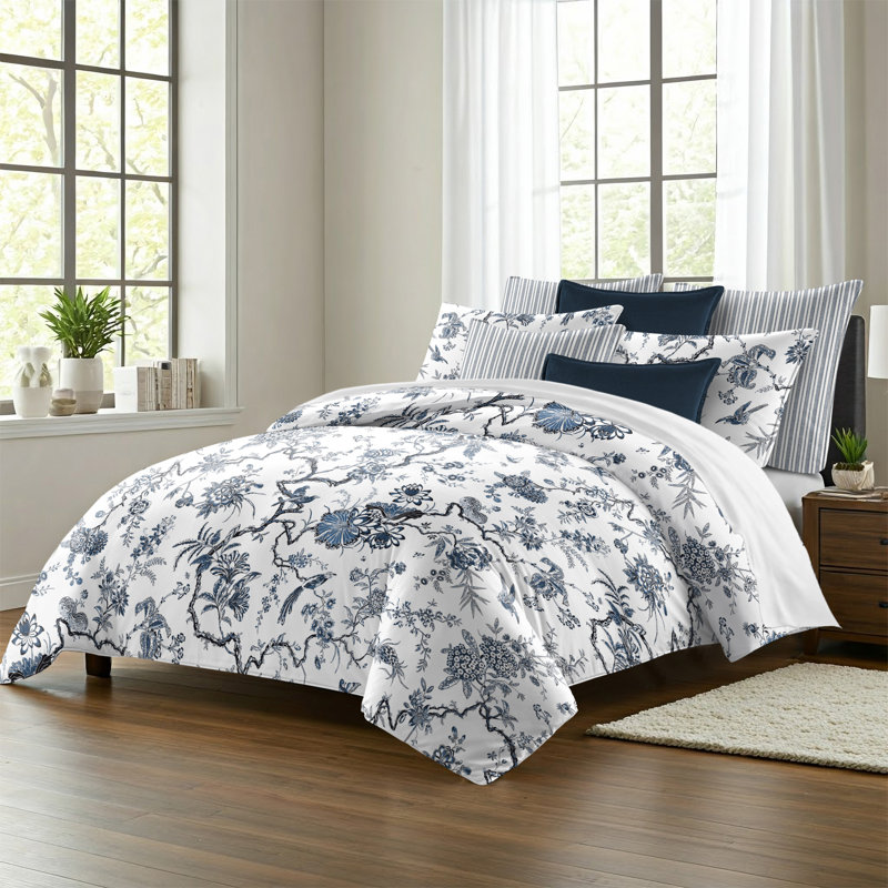 Tree Top Sky Cotton Duvet Cover Set, Queen Duvet Cover + 7 Additional Pieces