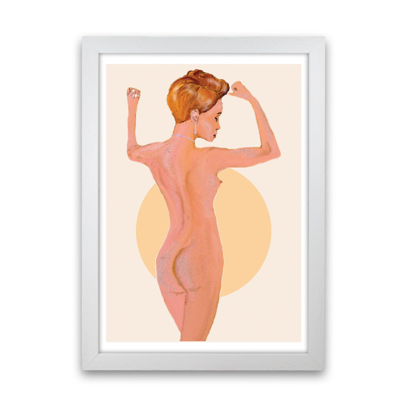 Nude Woman by Pixy Paper - Print, 42cm H x 29.7cm W x 3cm D, White Framed