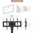 Height And Angle Adjustable Multi-Function Tempered Glass Metal Frame Floor With Lockable Wheels Mobile TV Stand, LCD/Plasma TV Bracket  2 Tier Tempered Glass Shelves For Multiple Media Devices