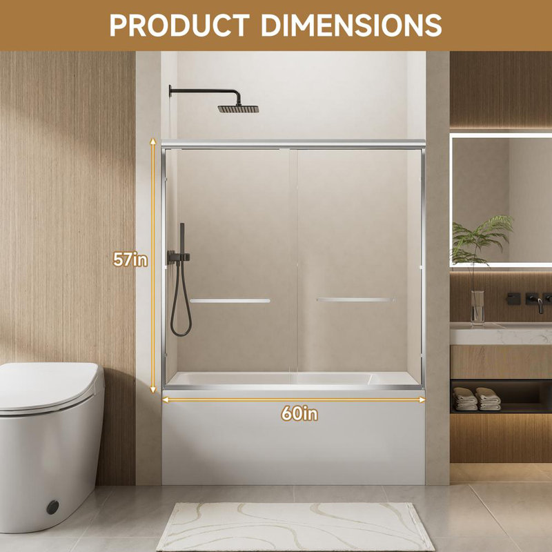 Porte de douche coulissante, Argent