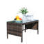 Table basse d'extérieur 1 table basse avec verre trempé transparent