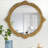 35.5x31.5" Round MDF Wall Mirror with Ornate Gold Frame