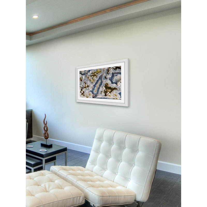 «Blue And Gold», reproduction d'art encadrée, H 12 po x l 18 po x P 1,5 po, Cadre blanc