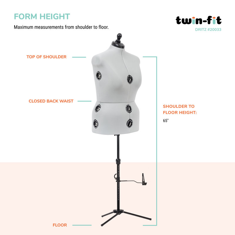 Dritz Twin-Fit Adjustable Dress Form, Large