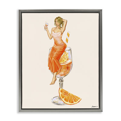 Woman & Orange Slice Cocktail
