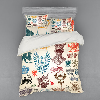 Medieval Eclectic Geometric Shapes Duvet Cover