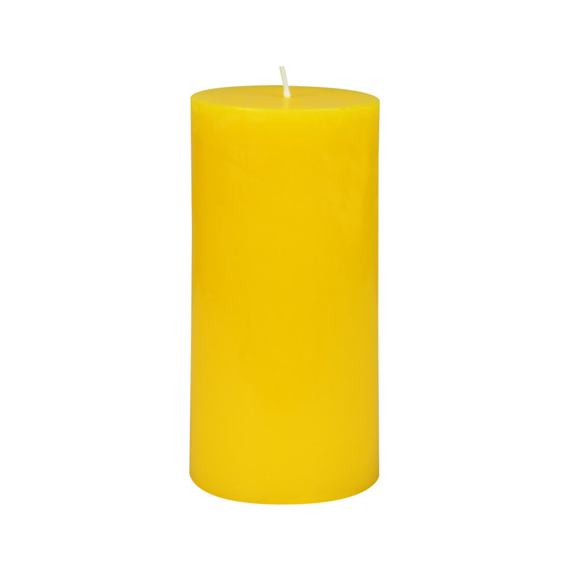 Bougie pilier sans parfum sans paraffine sans fumée, H 6 po x D 3 po, Jaune, 1 bougie