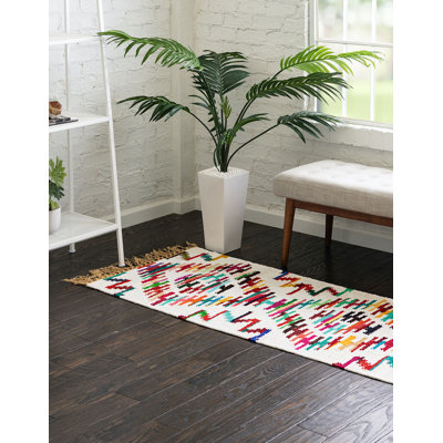 Tapis abstrait en coton fait à la main