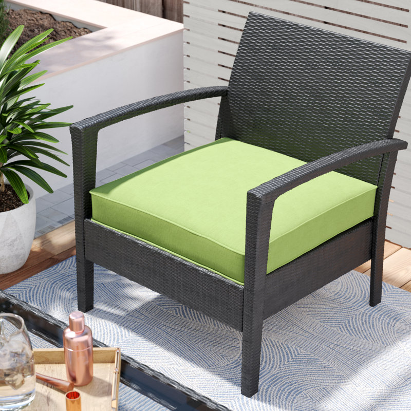 Indoor/Outdoor Seat Cushion, 23.5" W x 23" D, Poly Solid - Atlantis