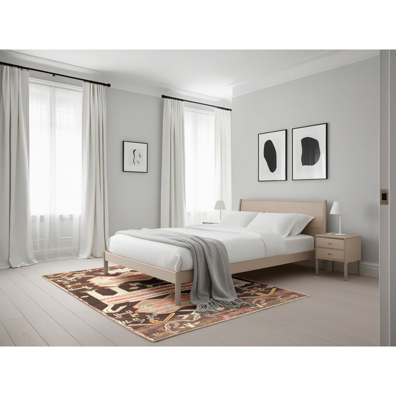 Tapis traditionnel brun clair, Rectangle 5 pi x 7 pi