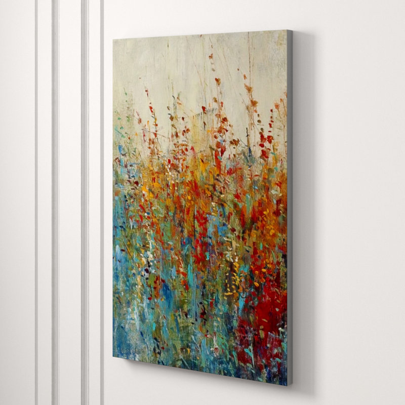 Wildflower Patch II Painting by Timothy O' Toole, 58" H x 36" W x 1.5" D, Knife Gel