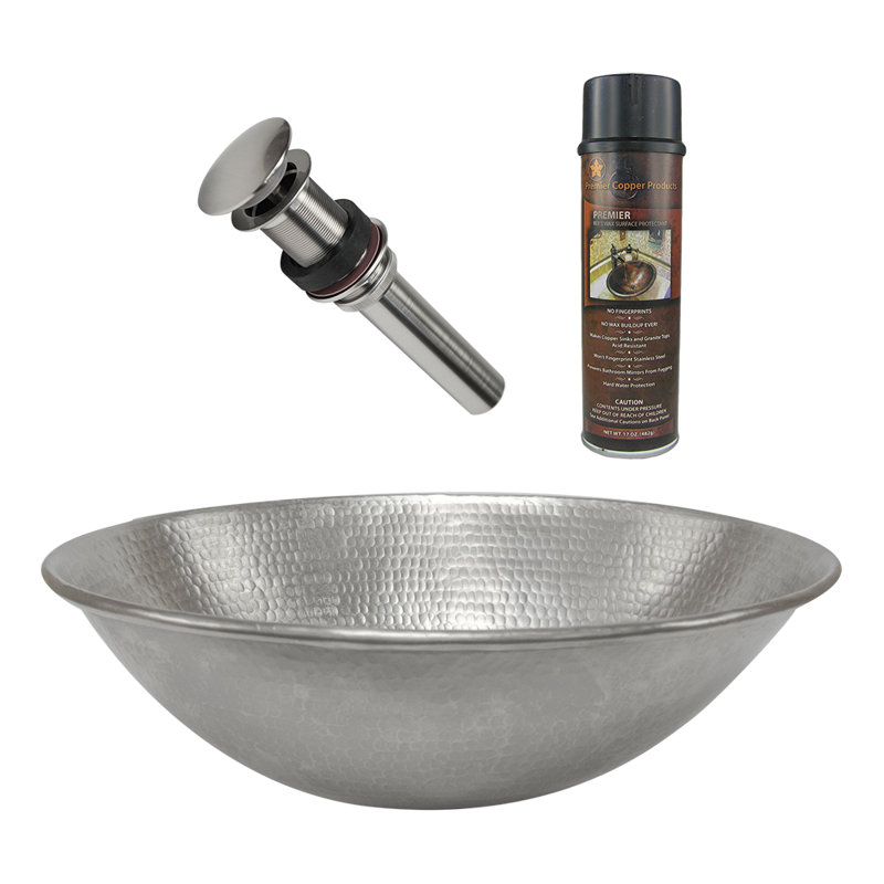 Premier Copper Products BSP5_VO17WEN-P Bathroom Sink And Drain Package
