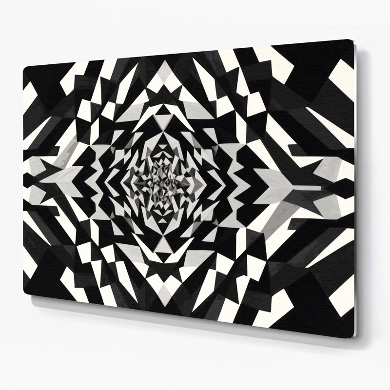 Art mural noir Op Art 2, H 11 po x l 14 po