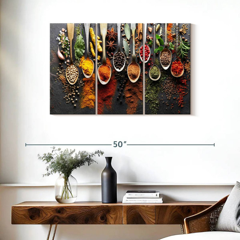 Choice of Spices - Ensemble de 3 toiles tendues, H 24 po x l 38 po