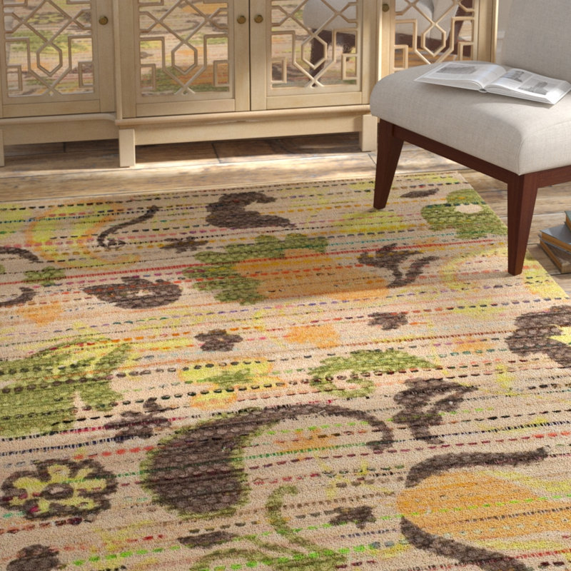 Veropeso Cedar Brook Hand Loomed Cotton Floral Rug, Rectangle 8' x 10'