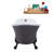 55" Streamline Clawfoot Soaking Acrylic Bathtub With Drain, Clawfeet, and Bamboo Tray-76099832-90727903