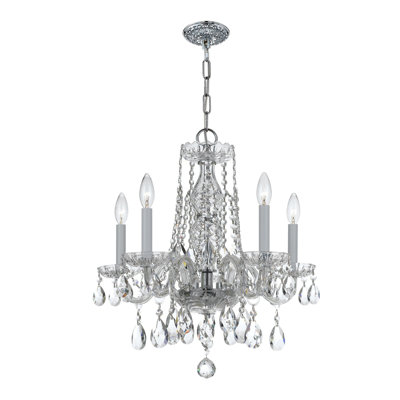 Wehr 5 - Light Candle Style Classic Chandelier with Crystal Accents