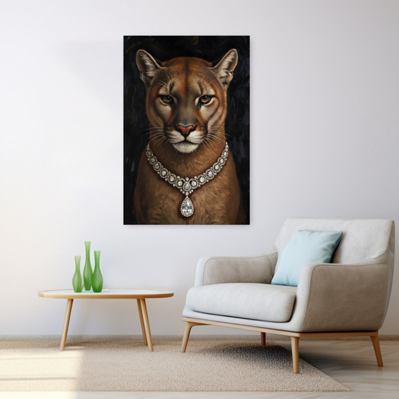 Art mural forêt cougar, H 48 po x l 32 po