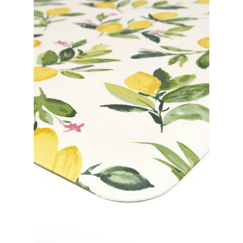 Tapis jaune anti-fatigue Limon, Rectangle 1 pi 8 po x 2 pi 8 po