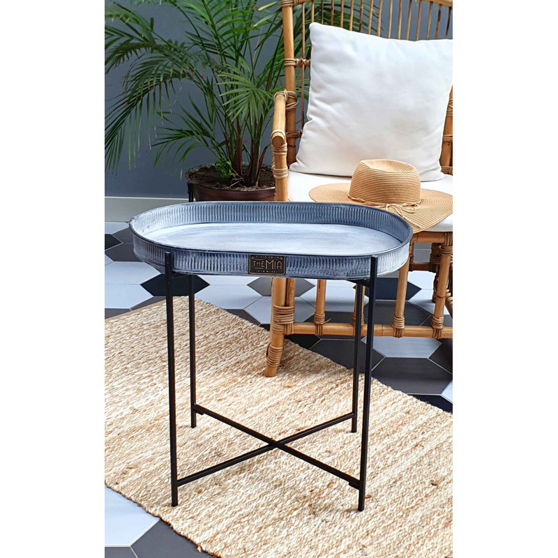 Tray Top Cross Legs End Table