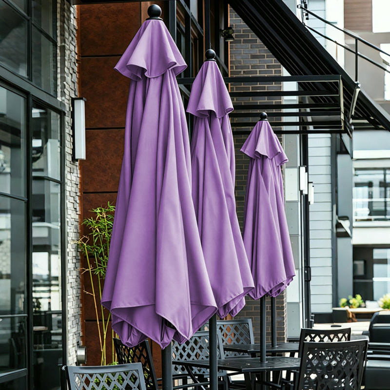 Parasol de marché avec inclinaison et manivelle 7,5 Keiwarren, Mauve