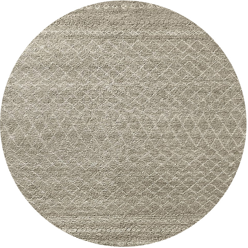 Tapis beige à motif géométrique Bourourg, Rond 6 pi