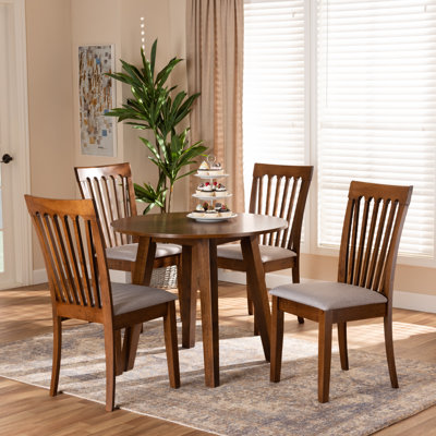 Kavik 5 - Piece Rubberwood Solid Wood Dining Set by Wrought Studio