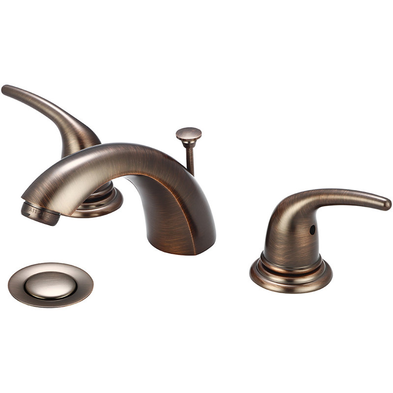 Widespread 2-handle Bathroom Faucet with Drain Assembly, Oil Rubbed Bronze