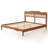 Retro Rattan-wood Blend Solid Rubber Wood Curved Bed Frame With Tool-free Hook And Loop Fastener Assembly & One-piece Silent Support Structure-1987097130
