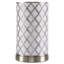 Lampe de table 11,5 po Alessandro Quatrefoil avec finition en acier, motif quadrilobe en tissu découpé au laser