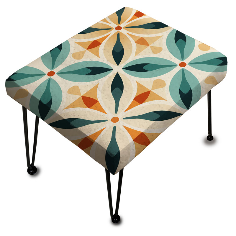 Earthy Symmetry - Patchwork Rectangle Ottoman