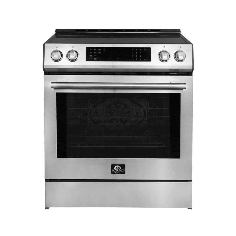 Espresso Donatello 30" Induction Range Slide-in, 4 Elements, 5.0 cu. ft. True Convection Oven, Stainless Steel