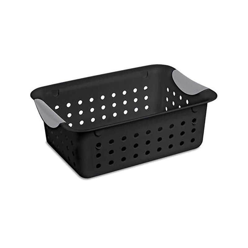 Panier de rangement pour petite maison avec trous Sterilite, noir (ensemble de 12)