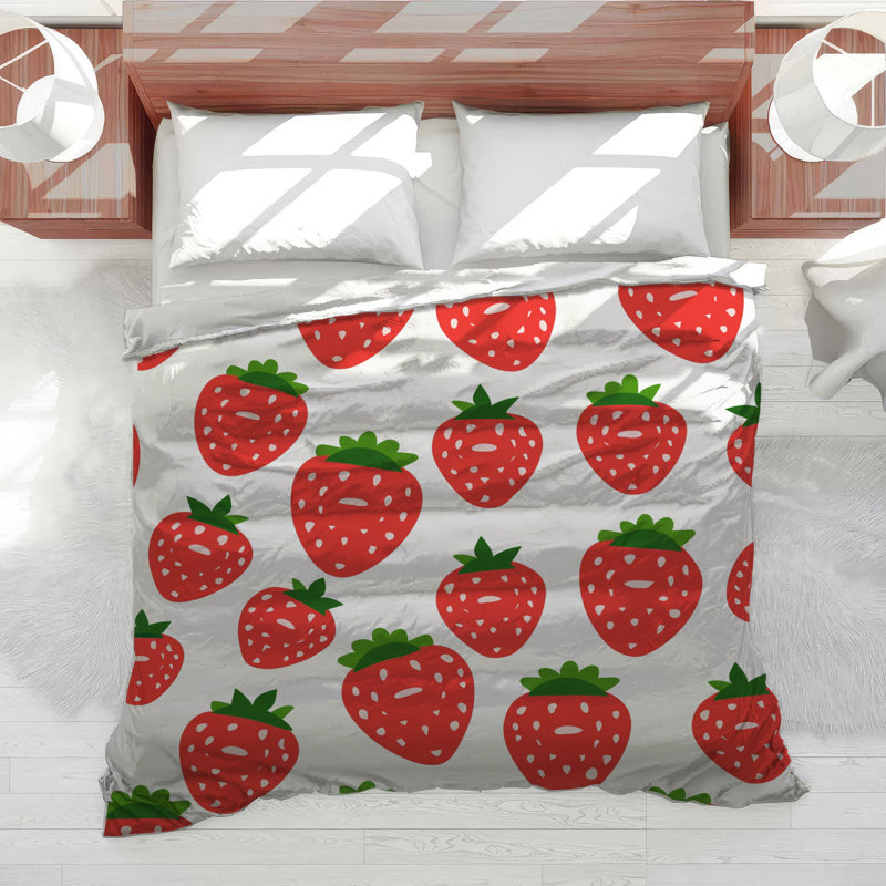 Édredon floral à motif de fraises Cottage, Édredon simple