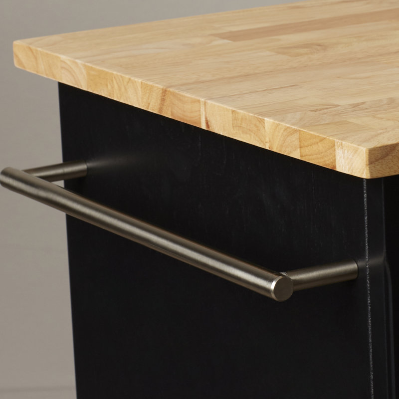 Hedon Wood Kitchen Cart, Black