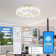 Lilburn 21-In Modern Smart Low Profile Flush Mount Crystal Ceiling Fan with Lights and APP Control for Bedroom